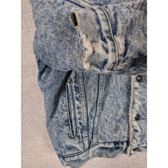 Vintage Levis 70609 0219 Sherpa Lined Denim Jacket Acid Wash Blue Made in USA M - Picture 5 of 16